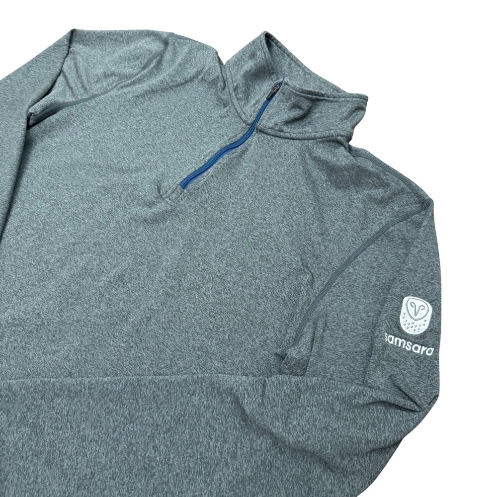 Marine Layer Samsara Quarter Zip Pullover Mens Small Gray‎ Heathered